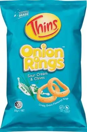 IGA NEW Thins Onion Rings 85g Selected Varieties offer
