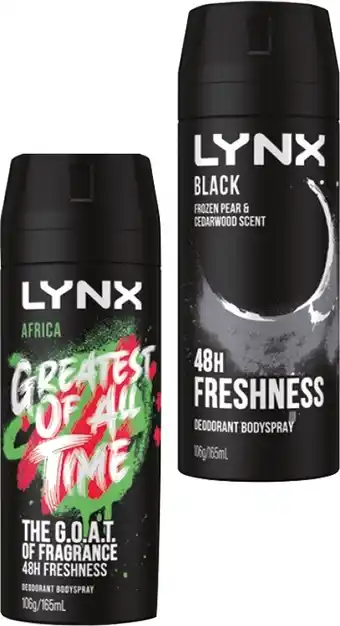 IGA Lynx Antiperspirant or Deodorant Body Spray 165mL Selected Varieties offer