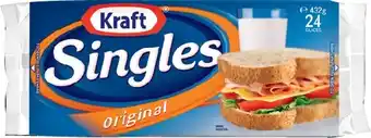 IGA Kraft Cheese Singles Original or Light 432g offer