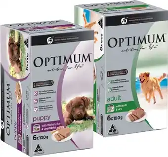 IGA Optimum Wet Dog Food 6x100g Selected Varieties offer