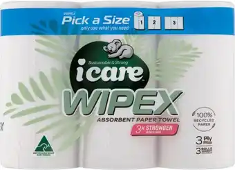 IGA icare Wipex Pick a Size Paper Towel 3 Pack offer