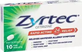 IGA Zyrtec Cetirizine Rapid Acting Relief Mini Tablets 10 Pack offer