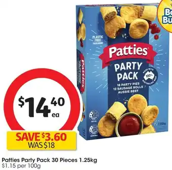 Coles Patties Party Pack 30 Pieces 1.25kg offer