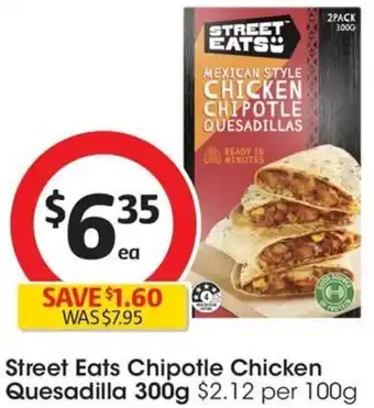 Coles Street Eats Chipotle Chicken Quesadilla 300g offer