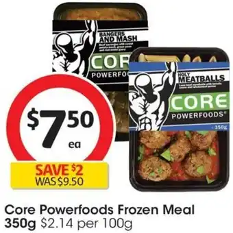 Coles Core Powerfoods Frozen Meal 350g offer