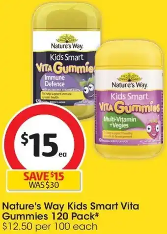 Coles Nature's Way Kids Smart Vita Gummies 120 Pack offer