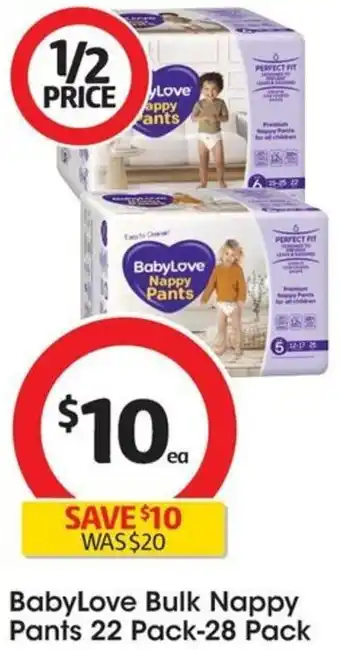Coles BabyLove Bulk Nappy Pants 22 Pack-28 Pack offer