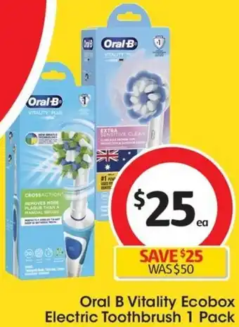 Coles Oral B Vitality Ecobox Electric Toothbrush 1 Pack offer