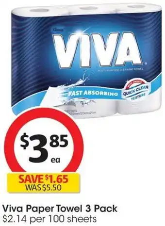 Coles Viva Paper Towel 3 Pack offer