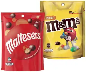IGA Maltesers, M&M's, Pods or Skittles Pack 120‑200g Selected Varieties offer