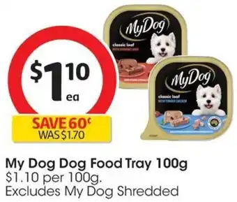 Coles My Dog Dog Food Tray 100g offer