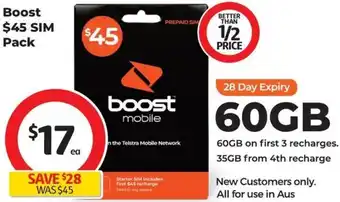 Coles Boost $45 SIM Pack offer