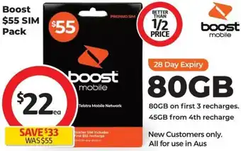 Coles Boost $55 SIM Pack offer