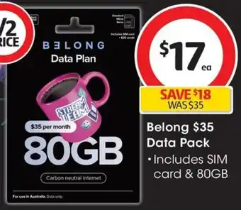 Coles Belong $35 Data Pack offer