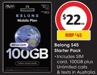 Coles Belong $45 Starter Pack offer