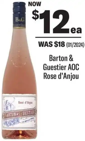 Coles Barton & Guestier AOC Rose d'Anjou offer