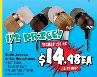 JB Hi-Fi Marley Smile Jamaica In-Ear Headphones offer