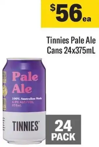 Coles Tinnies Pale Ale Cans 24x375mL offer