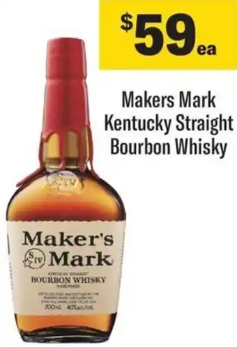 Coles Makers Mark Kentucky Straight Bourbon Whisky offer