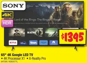 JB Hi-Fi 65" 4K Google LED TV offer