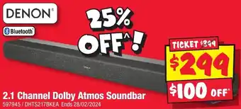 JB Hi-Fi 2.1 Channel Dolby Atmos Soundbar offer