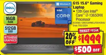 JB Hi-Fi G15 15.6" Gaming Laptop offer