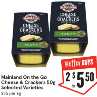 IGA Mainland On the Go Cheese & Crackers 50g offer