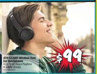 JB Hi-Fi Audio-Technica ATH-S220BT Wireless Over Ear Headphones offer