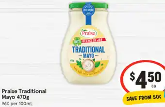 IGA Praise Traditional Mayo 470g offer