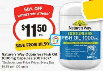 IGA Nature's Way Odourless Fish Oil 1000mg Capsules 200 Pack offer