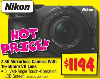 JB Hi-Fi Z 30 Mirrorless Camera With 16-50mm VR Lens offer