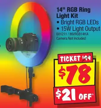JB Hi-Fi 14" RGB Ring Light Kit offer