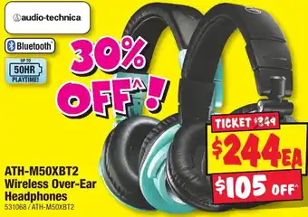 JB Hi-Fi ATH-M50XBT2 Wireless Over-Ear Headphones offer