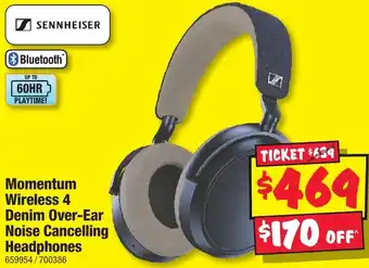 Momentum Wireless 4 Denim Over-Ear Noise Cancelling Headphones