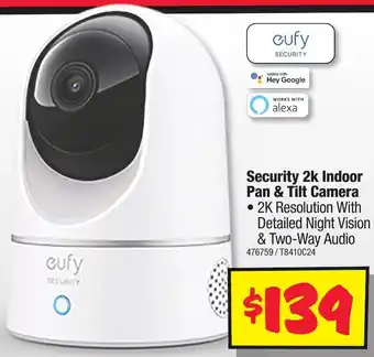 JB Hi-Fi Security 2k Indoor Pan & Tilt Camera offer