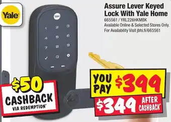 Assure Lever Keyed Lock With Yale Home