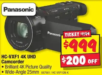 JB Hi-Fi HC-VXF1 4K UHD Camcorder offer