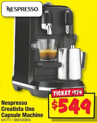 JB Hi-Fi Nespresso Creatista Uno Capsule Machine offer