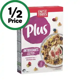Uncle Tobys Plus Cereal 565-705g