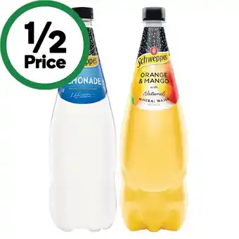 Woolworths Schweppes Soft Drinks or Mixer Varieties 1.1 Litre offer