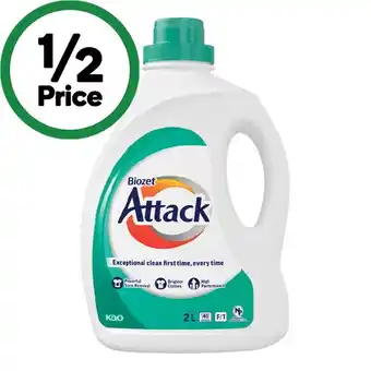 Woolworths Biozet Attack Regular Laundry Liquid 2 Litre or Powder 2 kg offer