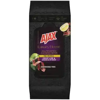 Woolworths Ajax Luxury Home Cleaning Wipes Pk 110 offer