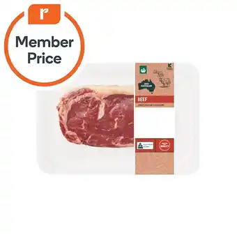 Woolworths Woolworths Australian Beef Scotch Fillet 170g, Rump Steak 250g or Porterhouse 180g offer