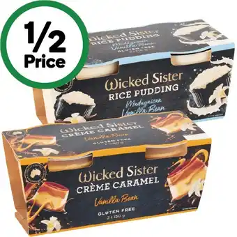 Woolworths Wicked Sister Desserts 150-170g Pk 2 offer