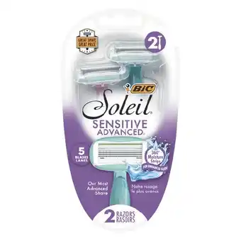 Woolworths BIC Soleil Sensitive Advanced Disposable Razors Pk 2 offer