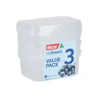 Woolworths Decor Tellfresh Oblong 3 x 500ml Containers offer