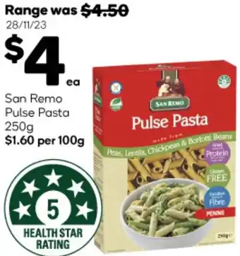 Woolworths San Remo Pulse Pasta 250g offer