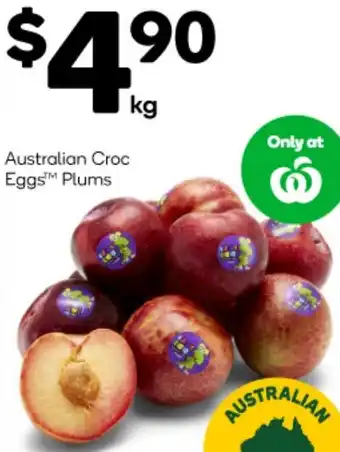 Woolworths Australian Croc Eggs Plums offer