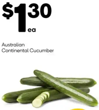 Woolworths Australian Continental Cucumber offer