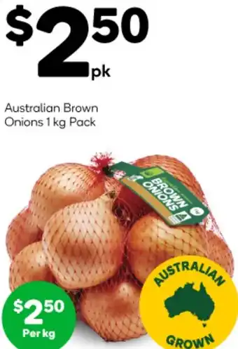 Woolworths Australian Brown Onions 1 kg Pack offer